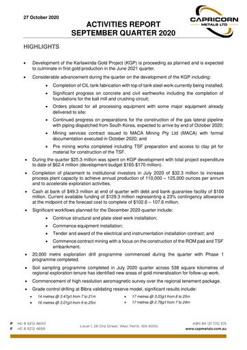 Thumbnail Capricorn Metals Quarterly Report 2020-2021-q1