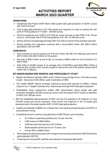 Thumbnail Capricorn Metals Quarterly Report 2022-2023-q3