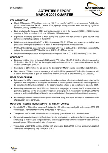 Thumbnail Capricorn Metals Quarterly Report 2023-2024-q3