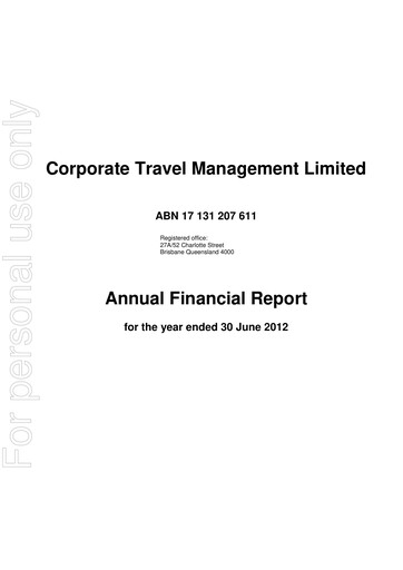 Thumbnail Corporate Travel Management Financial Report 2012