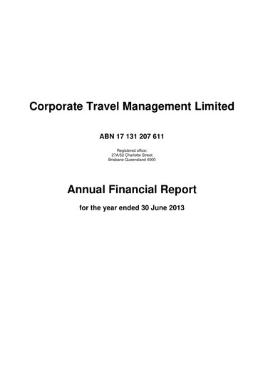 Thumbnail Corporate Travel Management Financial Report 2013