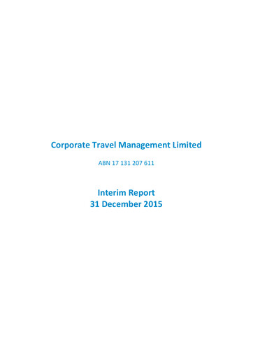 Thumbnail Corporate Travel Management Half-year Report 2016-h1