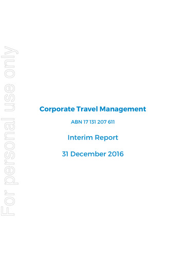 Thumbnail Corporate Travel Management Half-year Report 2017-h1