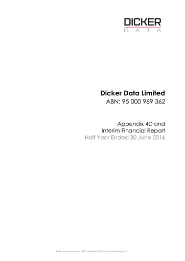 Miniature Dicker Data Rapport semestriel 2016-h1