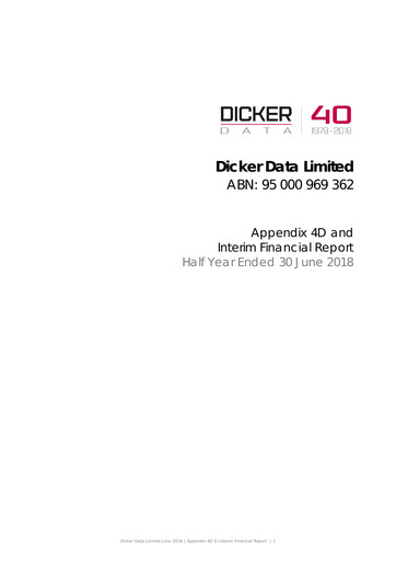 Miniature Dicker Data Rapport semestriel 2018-h1