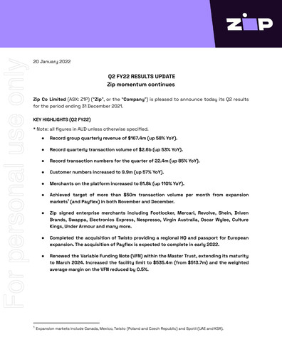 Thumbnail Zip Co Quarterly Report 2022-q2
