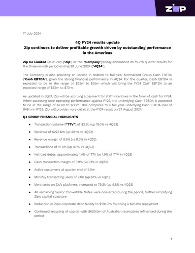 Thumbnail Zip Co Quarterly Report 2024-q4