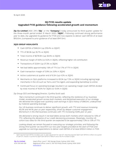 Thumbnail Zip Co Quarterly Report 2025-q3
