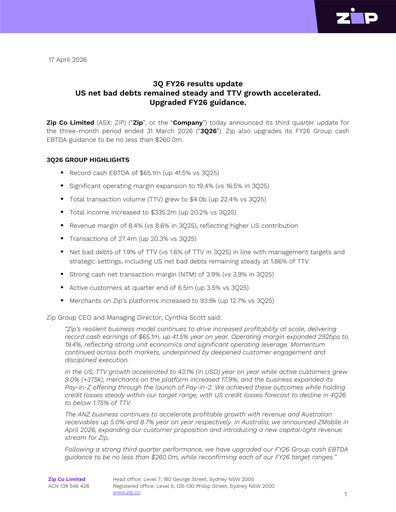 Thumbnail Zip Co Quarterly Report 2026-q3