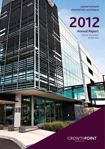 Thumbnail Growthpoint Properties Australia Annual Report 2012