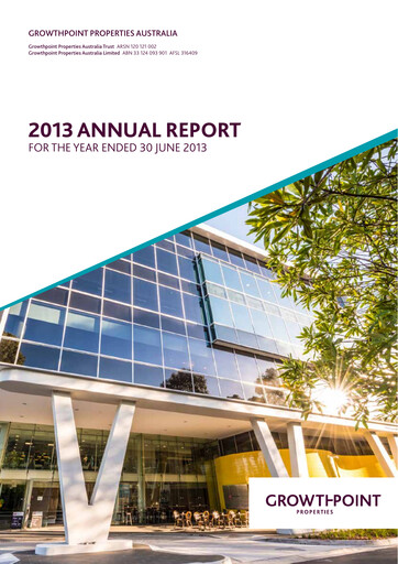 Thumbnail Growthpoint Properties Australia Annual Report 2013