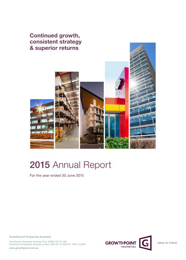 Thumbnail Growthpoint Properties Australia Annual Report 2015
