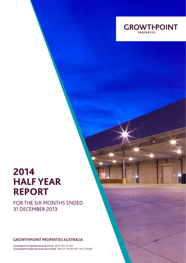 Thumbnail Growthpoint Properties Australia Half-year Report 2014-h1