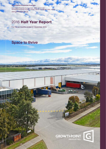 Thumbnail Growthpoint Properties Australia Half-year Report 2016-h1