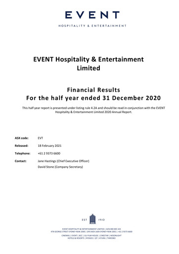 Thumbnail EVT Limited Financial Report 2021-h1