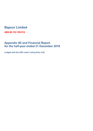 Vorschaubild Bapcor Limited Finanzbericht 2019-h1
