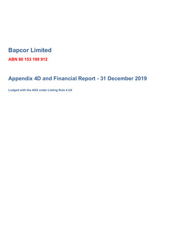 Vorschaubild Bapcor Limited Finanzbericht 2020-h1