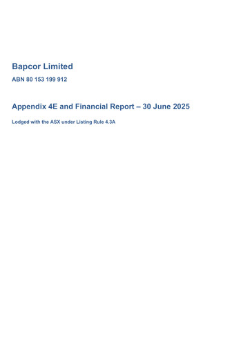 Vorschaubild Bapcor Limited Finanzbericht 2025