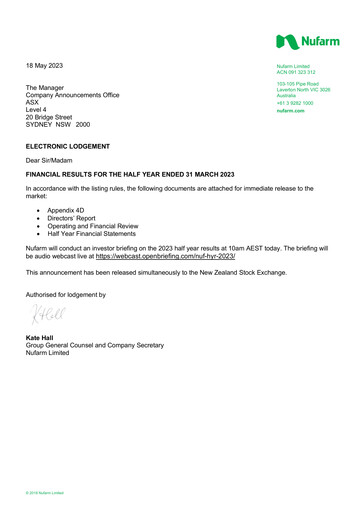 Vorschaubild Nufarm Halbjahresbericht 2023-h1
