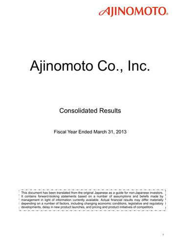 Thumbnail Ajinomoto
 Financial Statement 2013