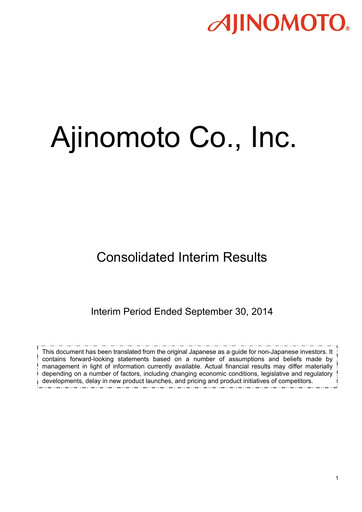 Thumbnail Ajinomoto
 Half-year Report 2014-h1