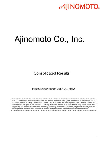 Vorschaubild Ajinomoto
 Quartalsbericht 2012-q1