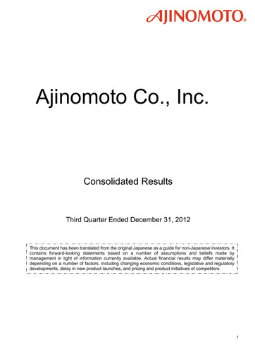 Vorschaubild Ajinomoto
 Quartalsbericht 2012-q3
