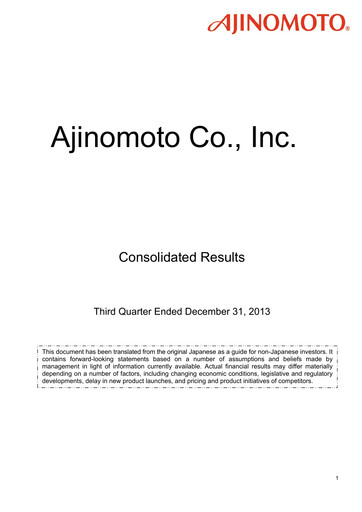 Vorschaubild Ajinomoto
 Quartalsbericht 2013-q3