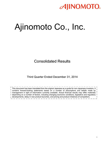 Vorschaubild Ajinomoto
 Quartalsbericht 2014-q3