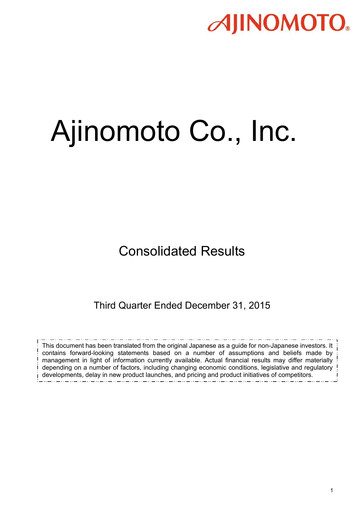 Vorschaubild Ajinomoto
 Quartalsbericht 2015-q3
