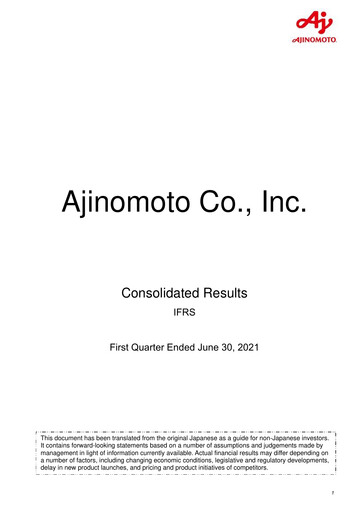 Vorschaubild Ajinomoto
 Quartalsbericht 2021-q1