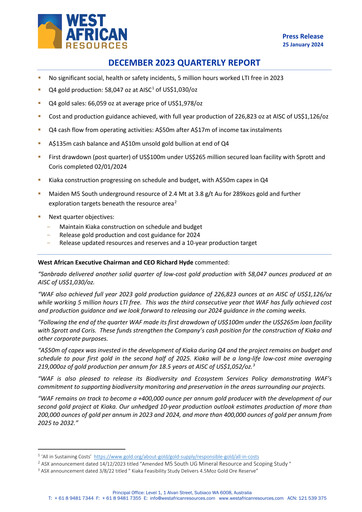 Thumbnail West African Resources Quarterly Report 2023-q4