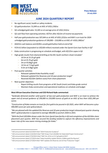 Thumbnail West African Resources Quarterly Report 2024-q2
