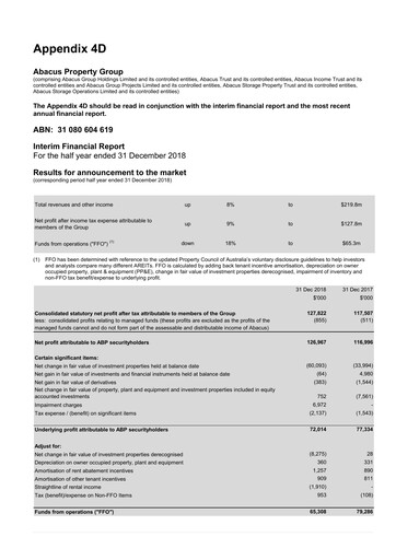 Thumbnail Abacus Storage King Financial Report 2019-h1