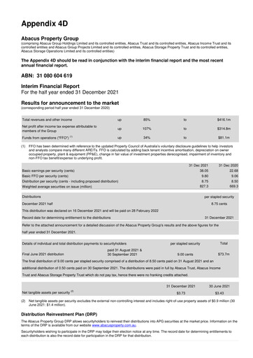 Thumbnail Abacus Storage King Financial Report 2022-h1