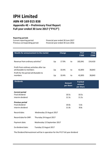 Thumbnail IPH Limited Financial Report 2017