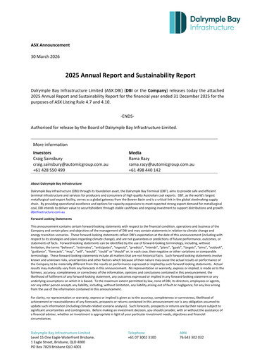 Thumbnail Dalrymple Bay Infrastructure Annual Report 2025