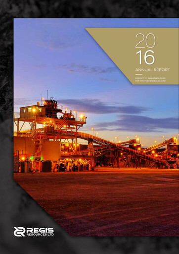 Thumbnail Regis Resources Annual Report 2016