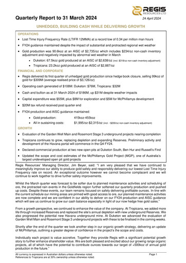 Thumbnail Regis Resources Quarterly Report 2024-q1