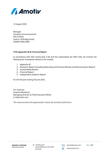 Thumbnail Amotiv Limited Financial Statement 2025