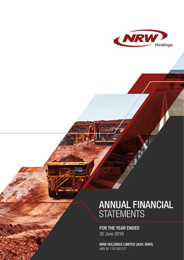 Thumbnail NRW Holdings Limited Financial Statement 2016