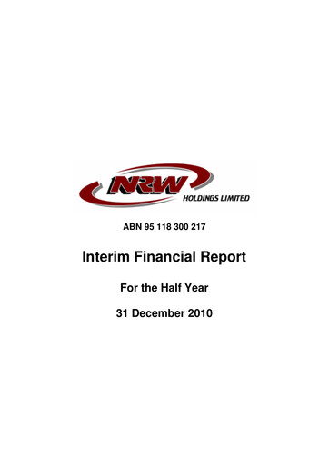 Thumbnail NRW Holdings Limited Half-year Report 2011-h1
