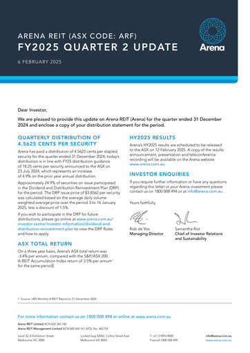 Thumbnail Arena REIT Quarterly Report 2024-q4