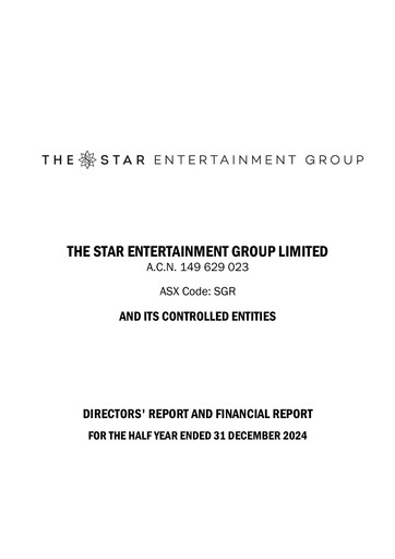 Thumbnail The Star Entertainment Group Financial Report 2025-h1