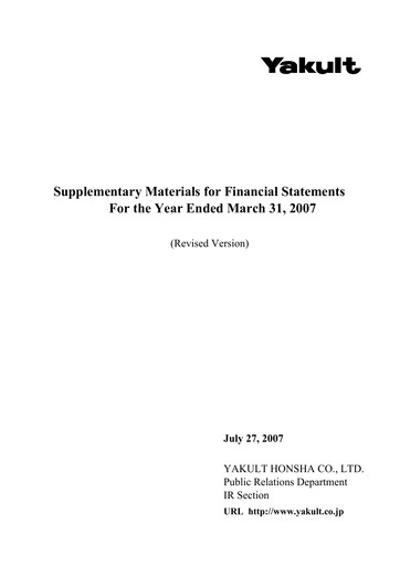 Thumbnail Yakult Financial Statement fy2006