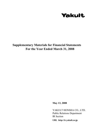 Thumbnail Yakult Financial Statement fy2007