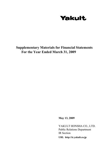 Thumbnail Yakult Financial Statement fy2008