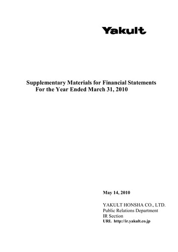Thumbnail Yakult Financial Statement fy2009