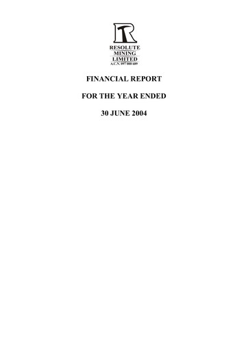 Thumbnail Resolute Mining Financial Report 2004-h1