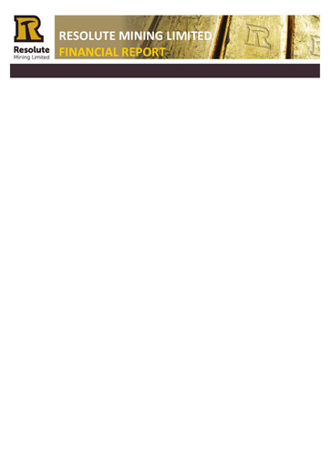 Thumbnail Resolute Mining Financial Report 2012-h1